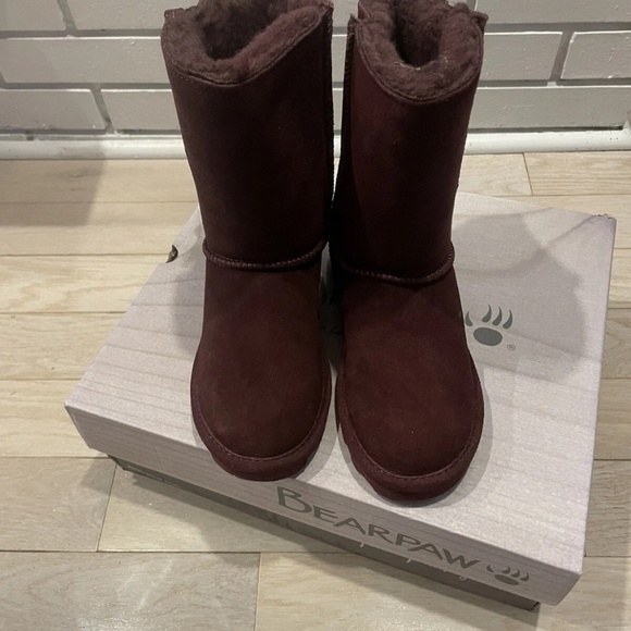 Bearpaw Never Wet Boots Womens 5 Red Wine  Clara Stain Repellent Technology Snow - Picture 2 of 4